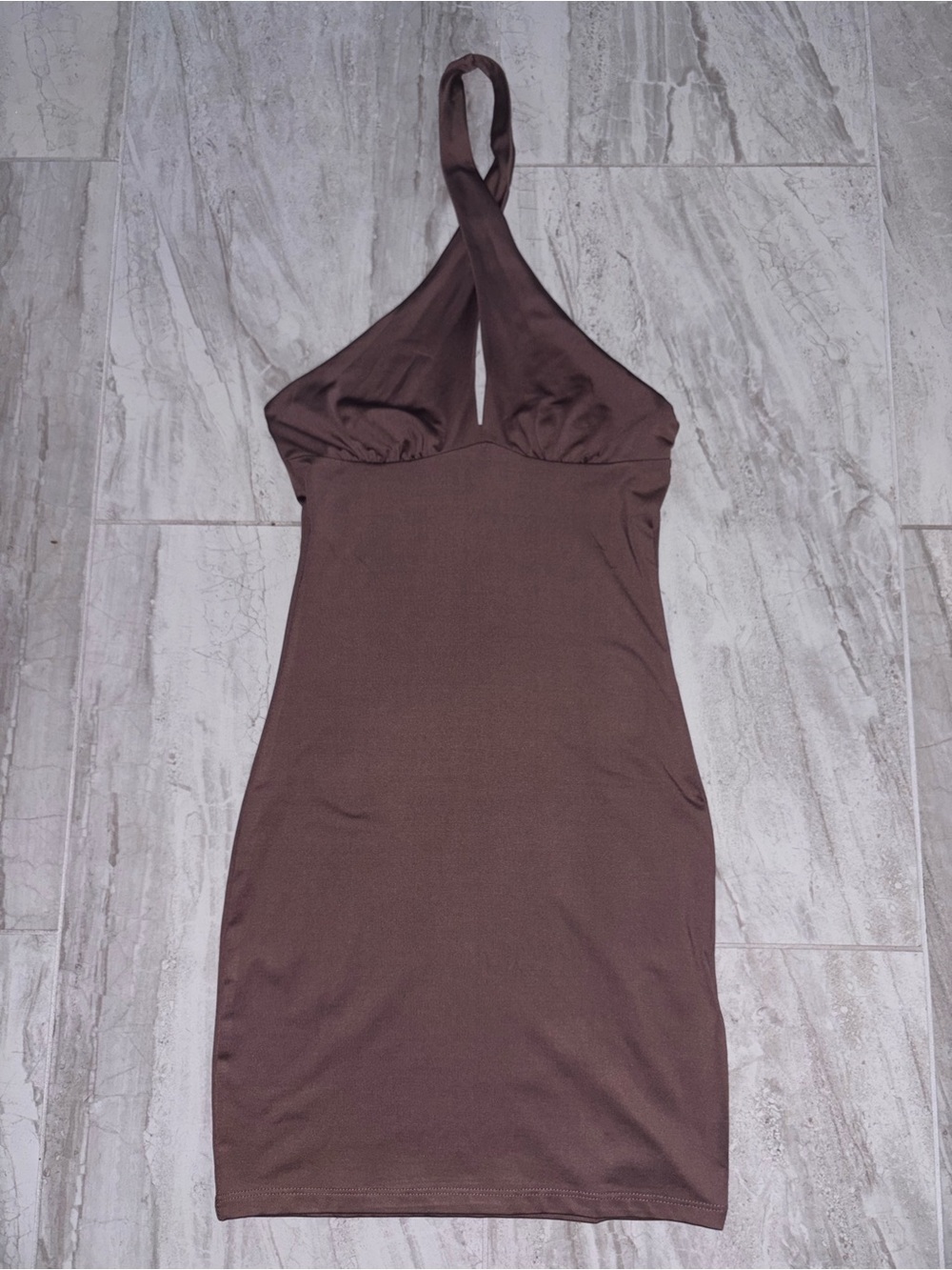 H&M Brown Halter Bodycon Mini Dress